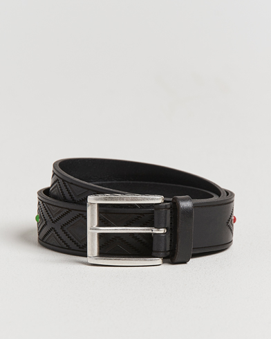 Anderson's Diamond Pattern Western 3,5cm Belt Black – Schwarz