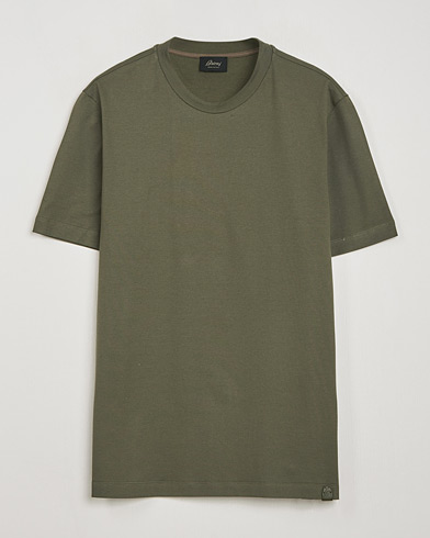 Brioni Short Sleeve Cotton T-Shirt Military – Grün