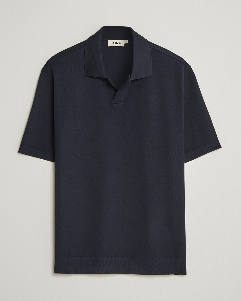 Altea Jersey Piquet Polo Navy – Blau
