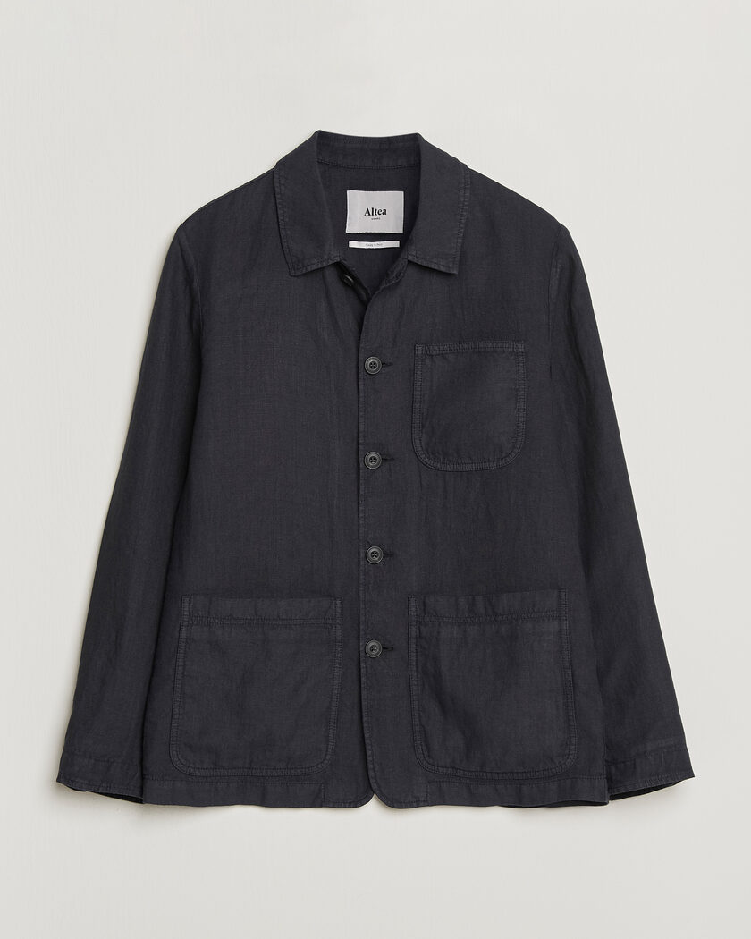 Altea Linen Chore Jacket Navy – Blau