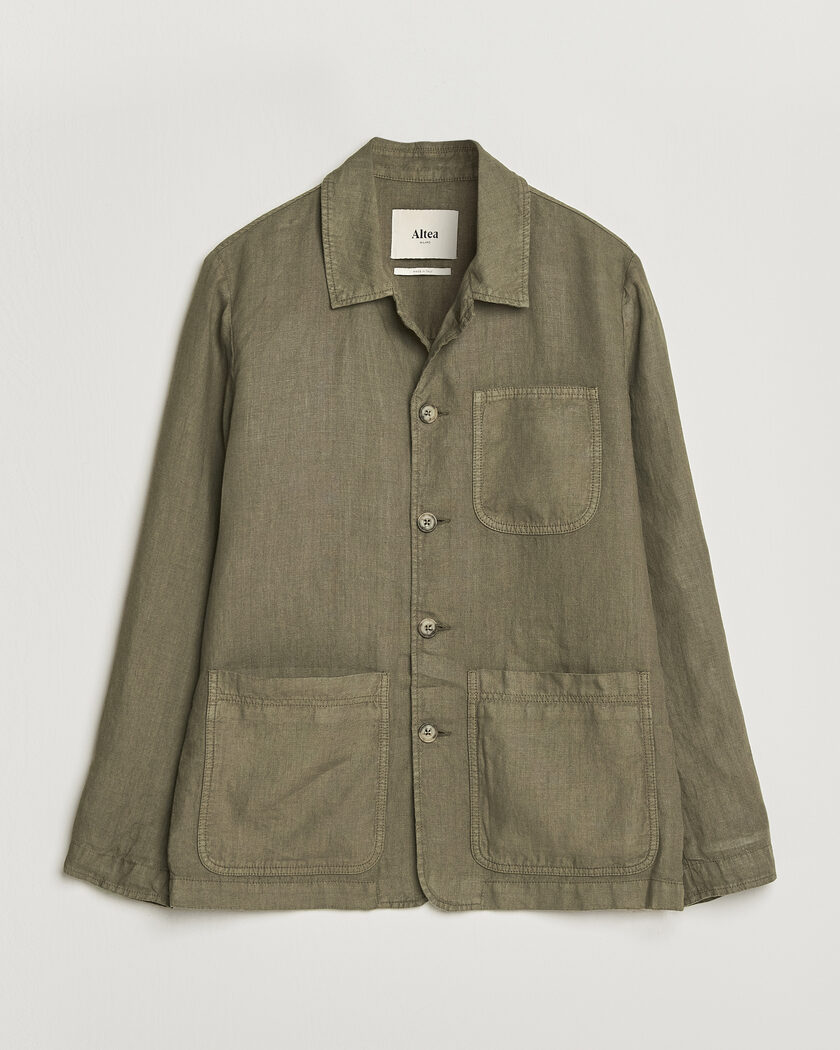 Altea Linen Chore Jacket Military – Grün