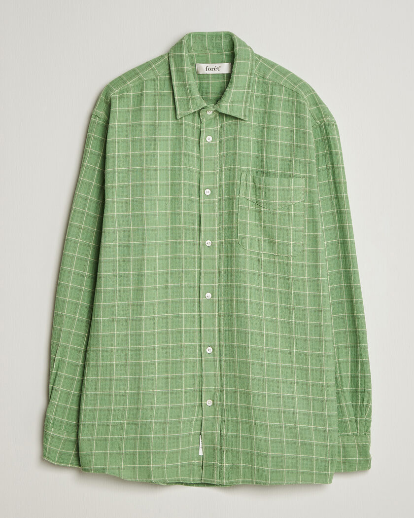 Forét Scout Relaxed Fit Loose Weave Shirt Vibrant Moss – Grün