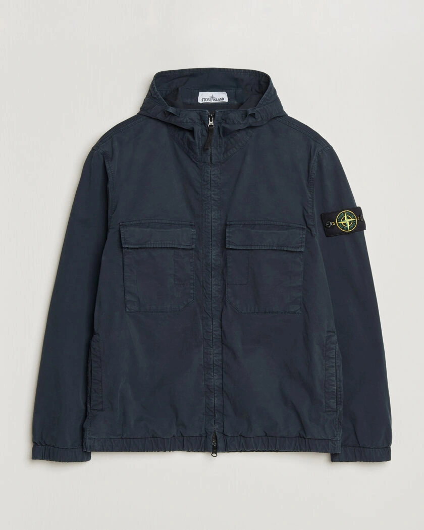 Stone Island Stretch Cotton Twill Hood Jacket Navy – Blau