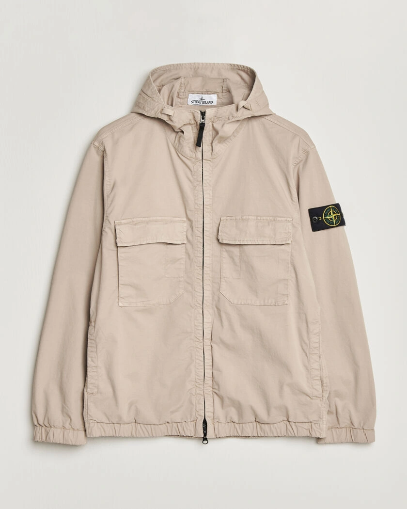 Stone Island Stretch Cotton Twill Hood Jacket Desert – Beige