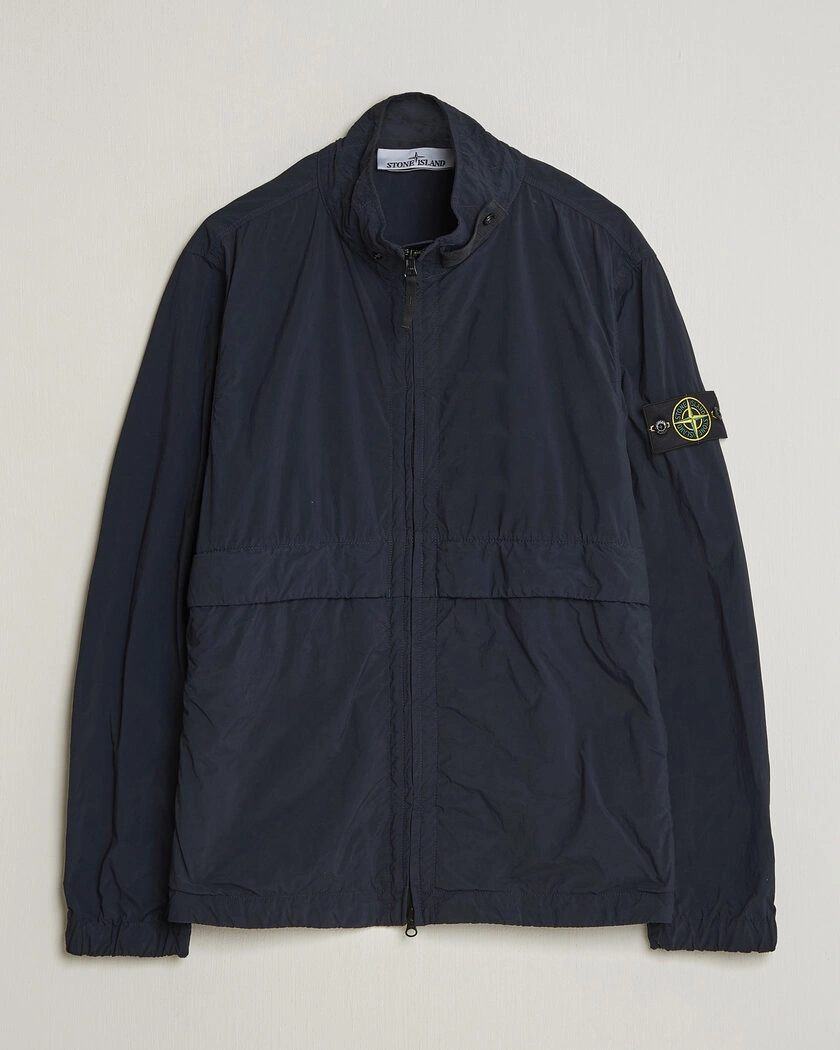 Stone Island Nylon Smerigliato-TC Stand Collar Jacket Navy – Blau