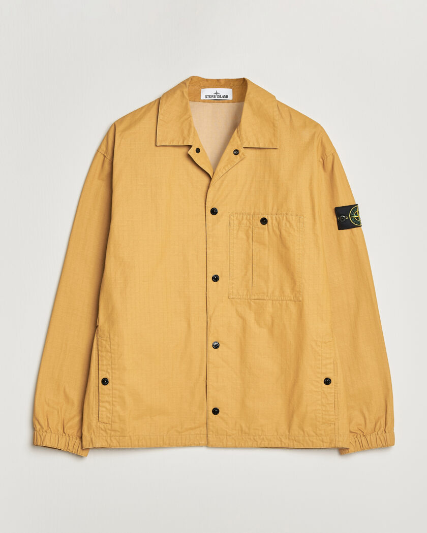 Stone Island Double Coated Cotton Ripstop Overshirt Mustard – Gelb