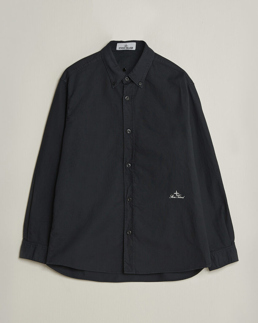 Stone Island Organic Cotton Oxford Shirt Navy – Blau