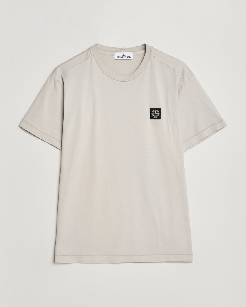 Stone Island Garment Dyed Cotton Jersey T-Shirt Pearl Grey – Grau