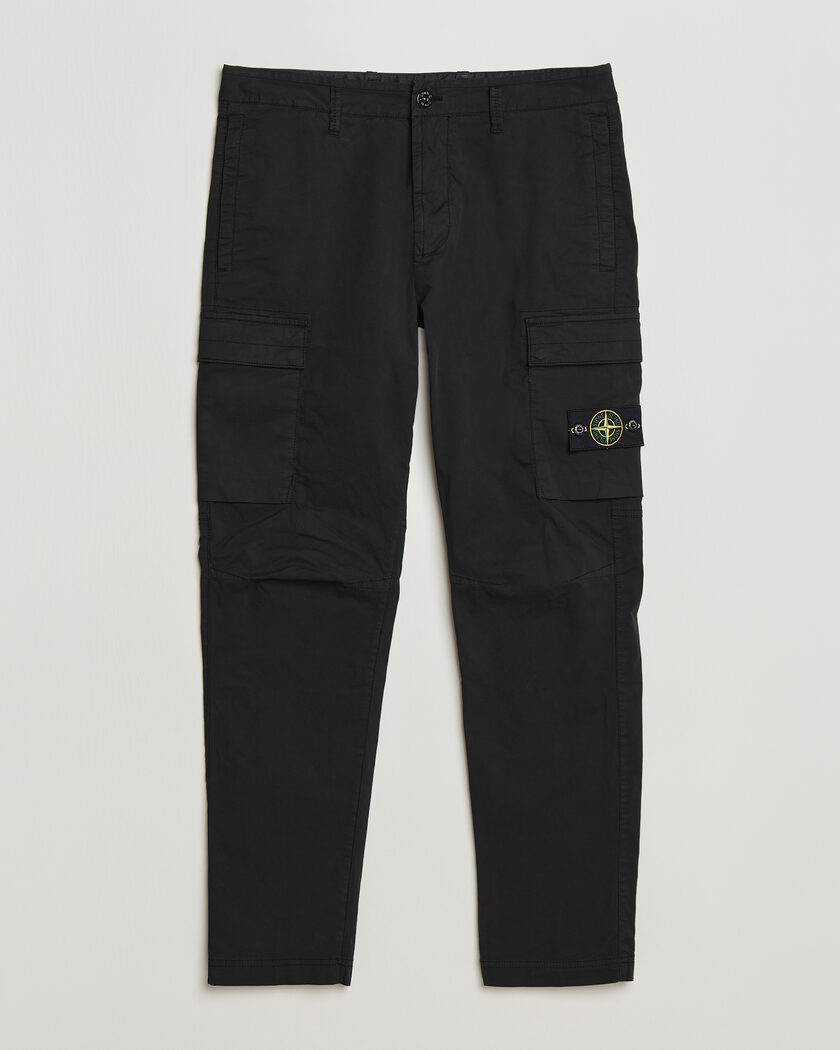 Stone Island Stretch Cotton Twill Cargo Trousers Black – Schwarz