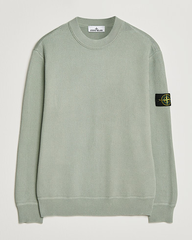 Stone Island Ribbed Soft Organic Cotton Crewneck Sage – Grün