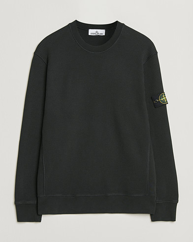Stone Island Organic Cotton Waffle Fleece Sweatshirt Black – Schwarz