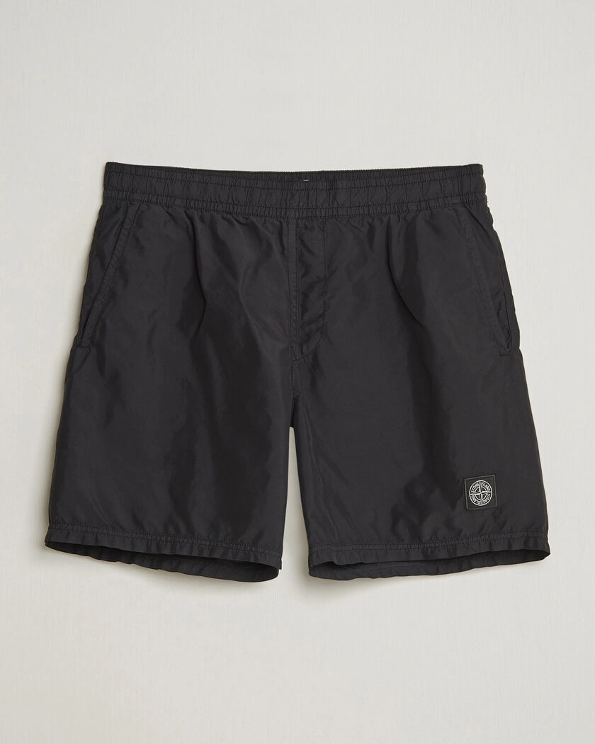 Stone Island Brushed Nylon Swimshorts Black – Schwarz