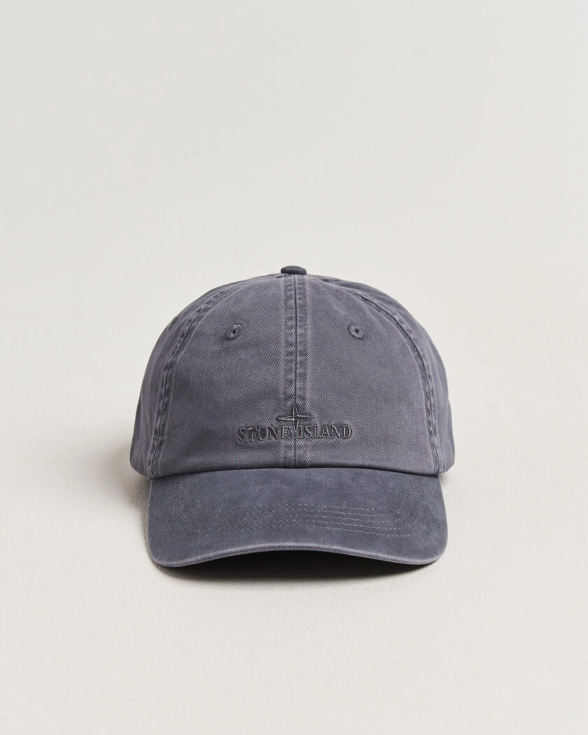 Stone Island Cotton Gabardine Cap Blue/Grey – Blau