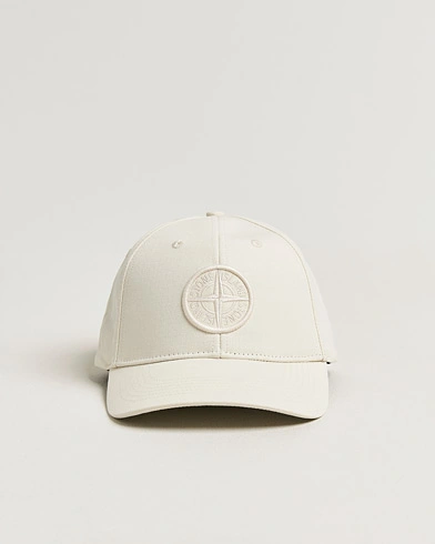 Stone Island Classic Cotton Logo Cap Ivory – Weiß
