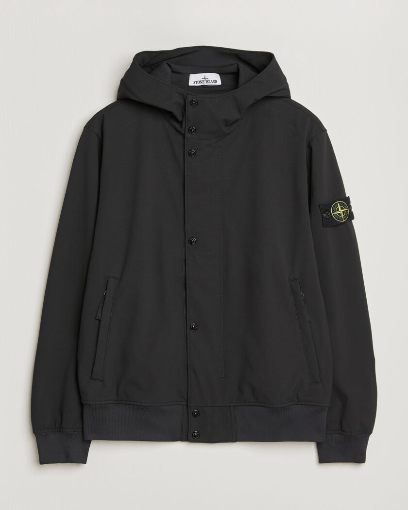 Stone Island Soft Shell Hooded Jacket Black – Schwarz