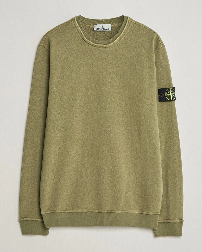 Stone Island Old Dyed Cotton Sweatshirt Military Green – Grün
