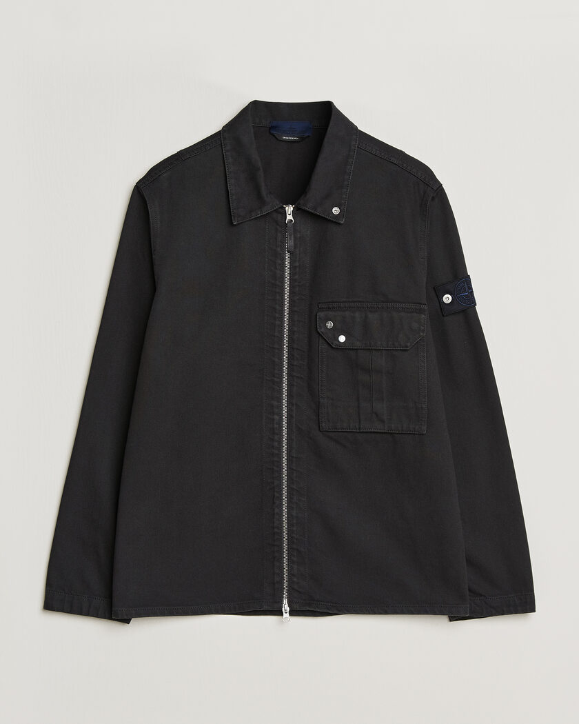 Stone Island Denim Zip Overshirt Black – Schwarz