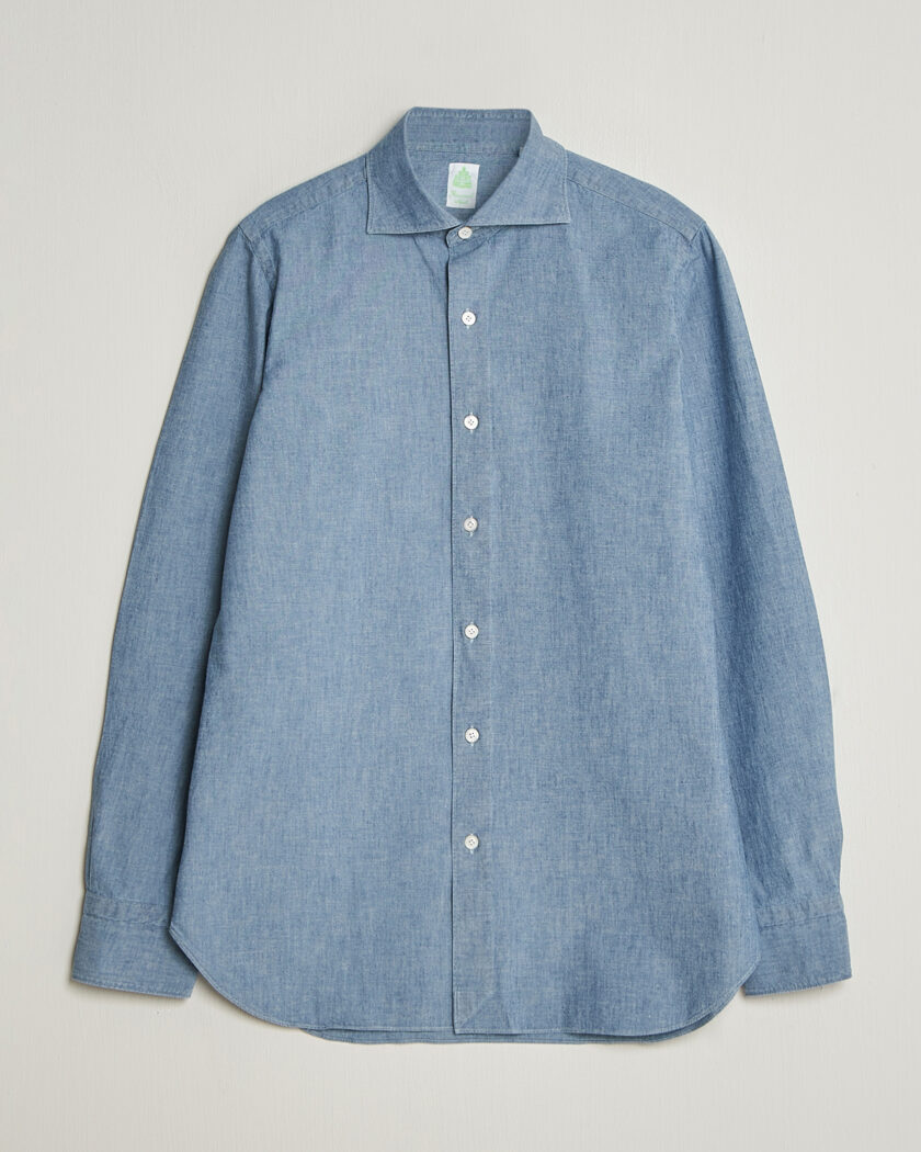 Finamore Napoli Gaeta Chambray Shirt Light Blue – Blau