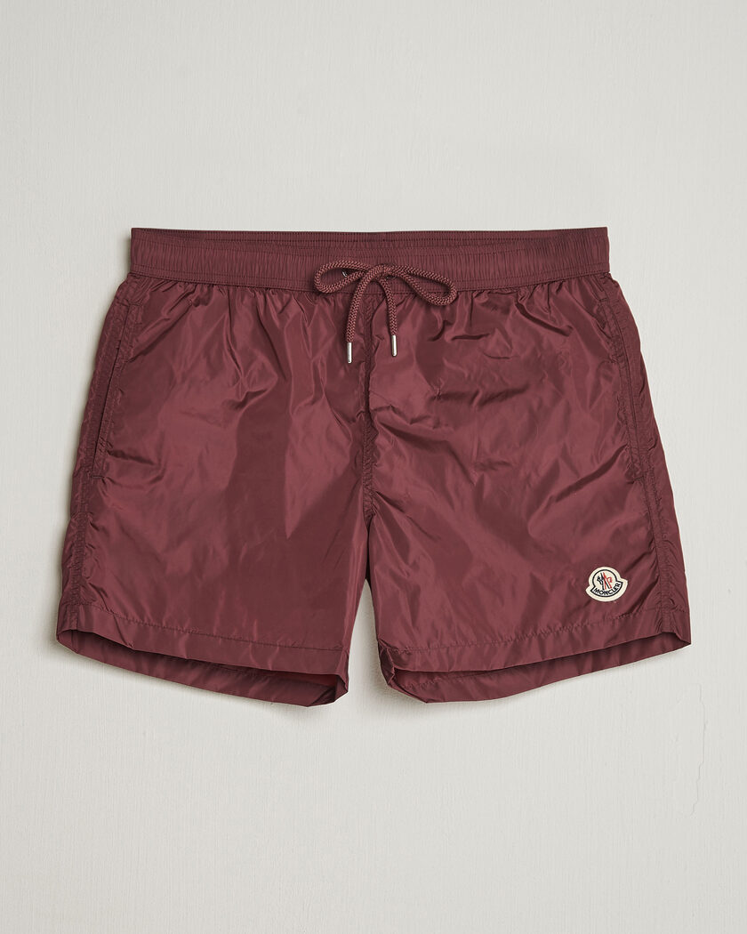 Moncler Nylon Swim Shorts Burgundy – Rot
