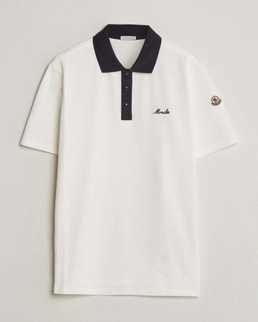 Moncler Signature Logo Polo Off White – Weiß