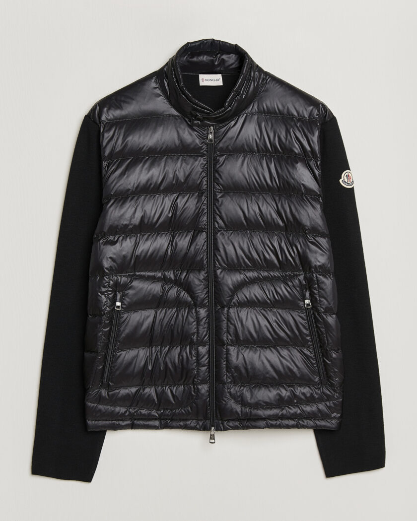 Moncler Hybrid Laque Zip Cardigan Black – Schwarz