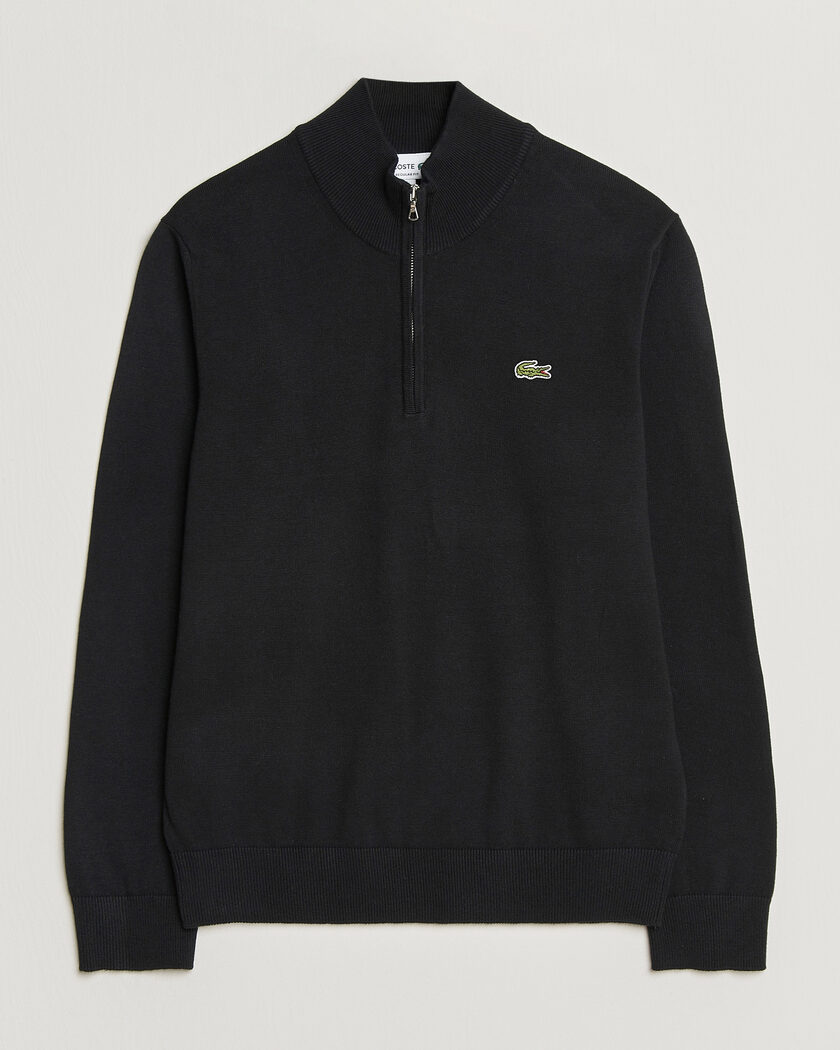 Lacoste Cotton Knitted Half Zip Black – Schwarz