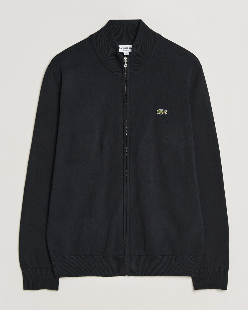 Lacoste Cotton Knitted Full Zip Black – Schwarz