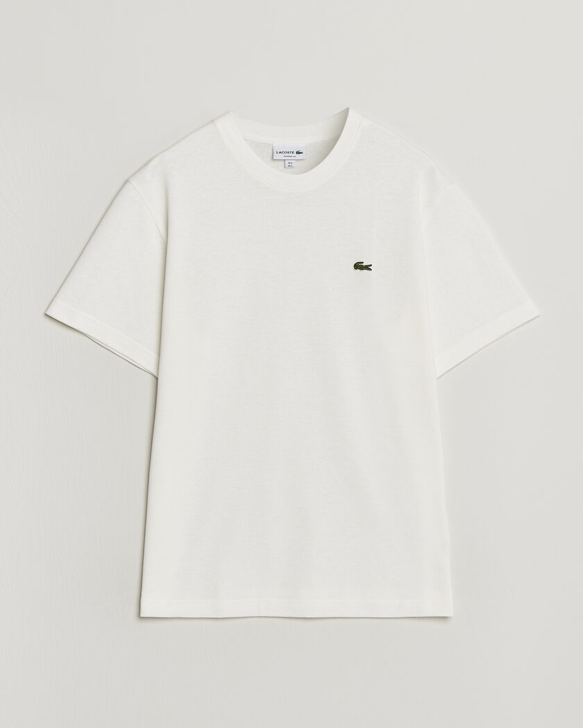 Lacoste Cotton/Linen Pique T-Shirt Flour – Weiß