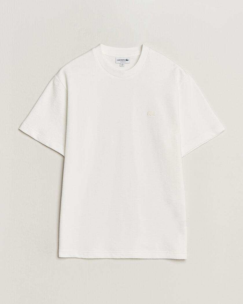Lacoste Textured Cotton T-Shirt Flour – Weiß