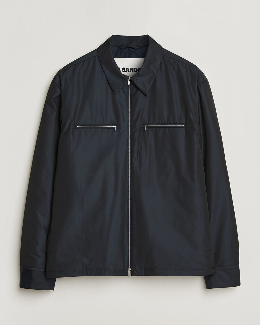 Jil Sander Nylon Zip Jacket Navy – Blau