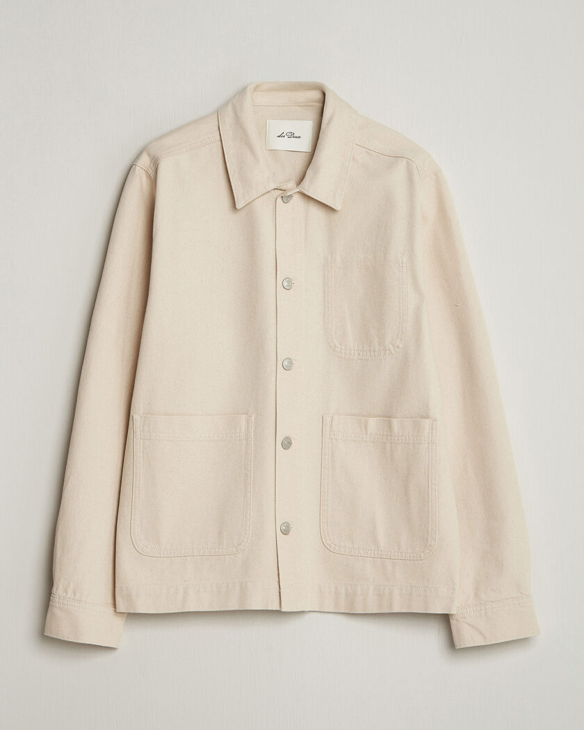 LES DEUX Layton Denim Overshirt Ivory – Weiß