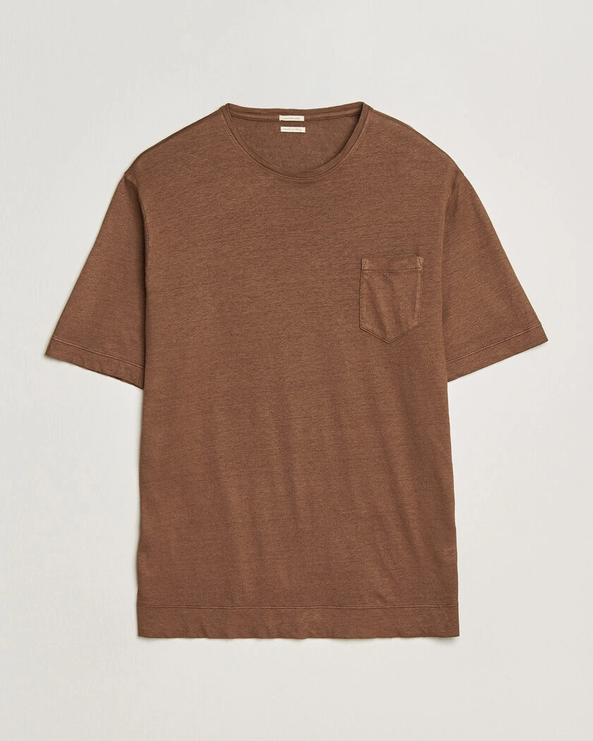 Massimo Alba Panarea Cotton/Linen T-Shirt Wood – Braun
