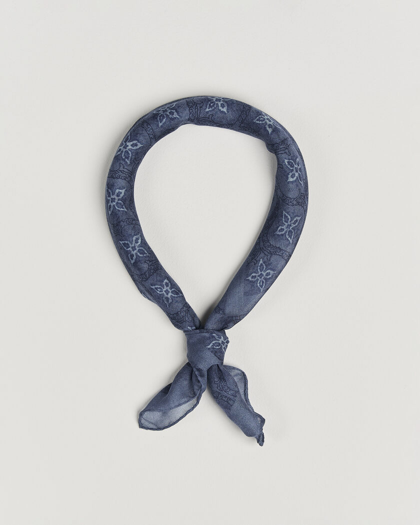 Massimo Alba Cashmere/Silk Bandana Navy – Blau