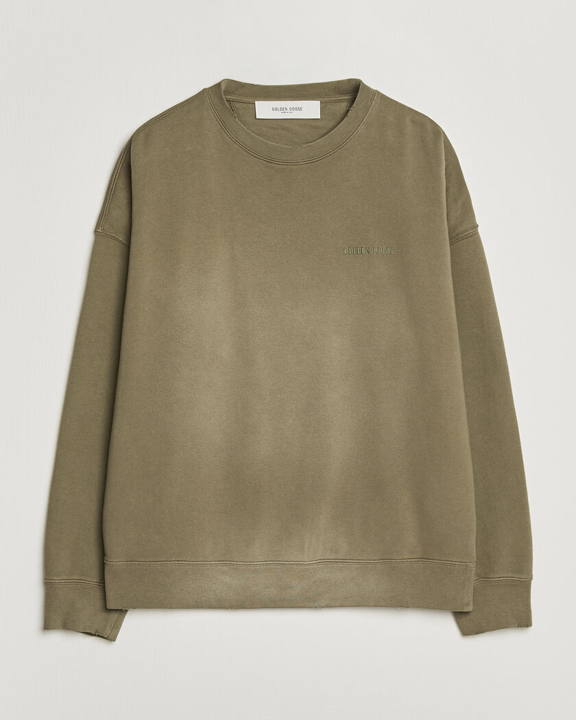 Golden Goose Journey Dyed Cotton Sweatshirt Washed Beige – Grün