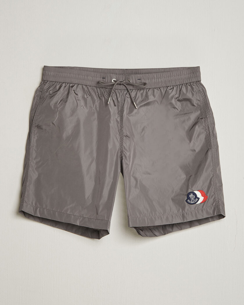 Moncler Tricolore Logo Swim Shorts Grey – Grau