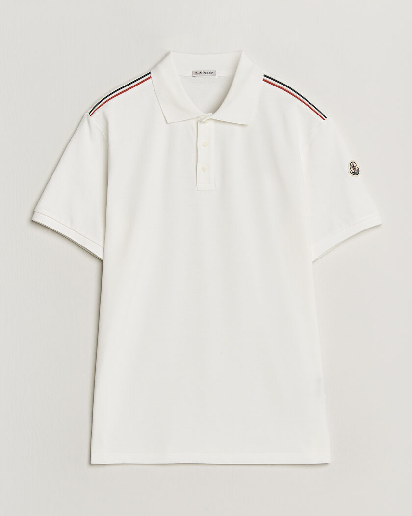 Moncler Tricolore Shoulder Polo White – Weiß