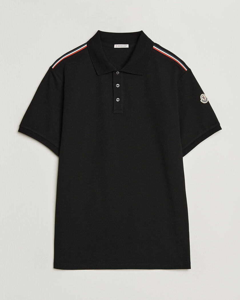  Moncler Tricolore Shoulder Polo Black – Schwarz