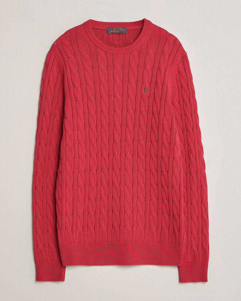 Morris Ethan Cable Oneck Red – Rot