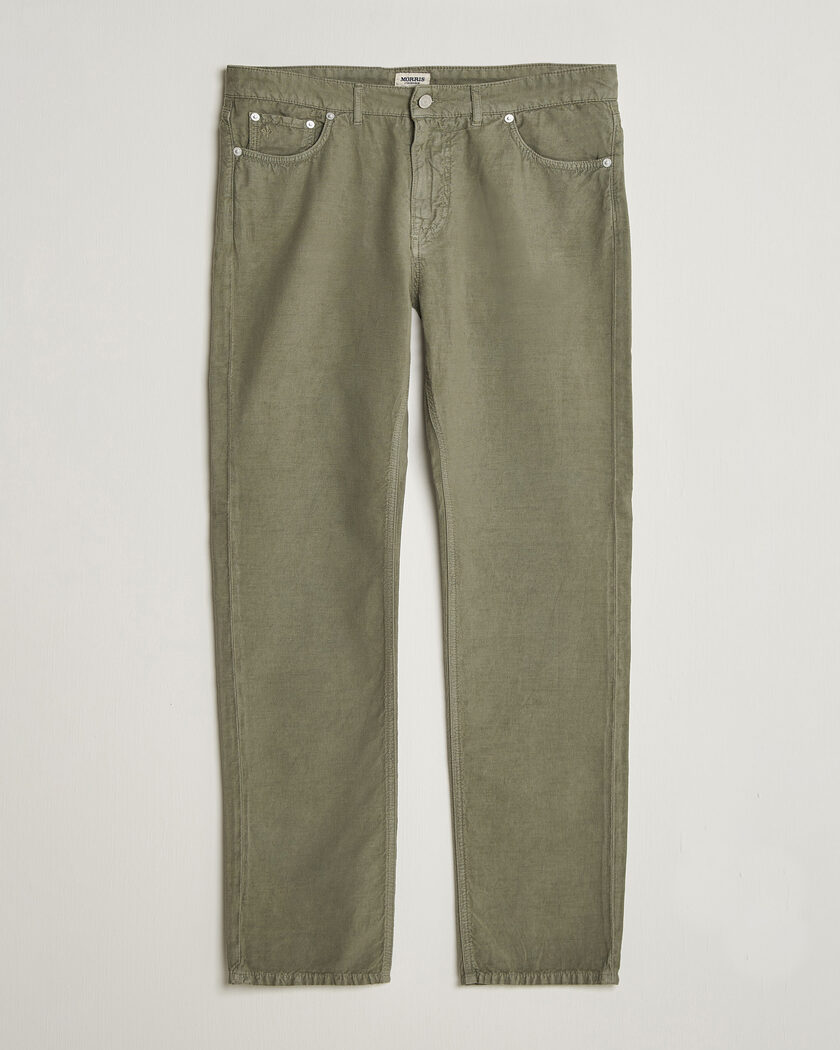 Morris James Washed Linen 5-Pocket Pants Olive – Grün