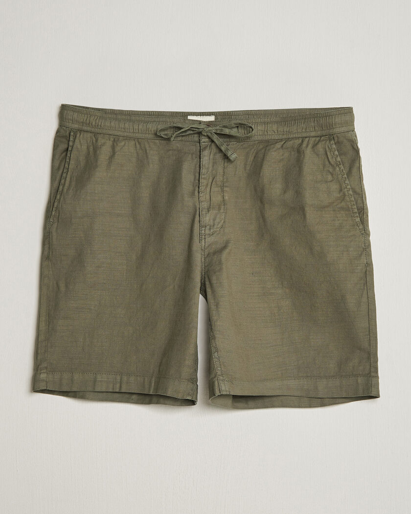 Morris Fenix Linen Shorts Olive – Grün