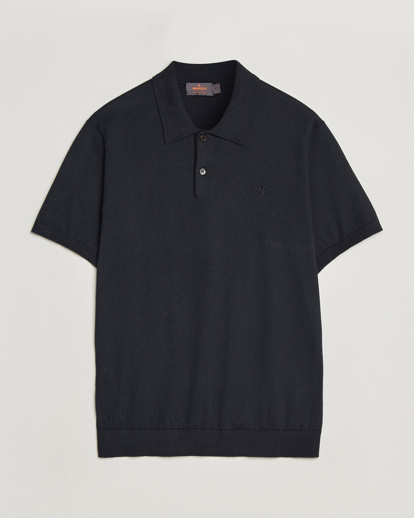 Morris Riley Short Sleeve Polo Navy – Blau