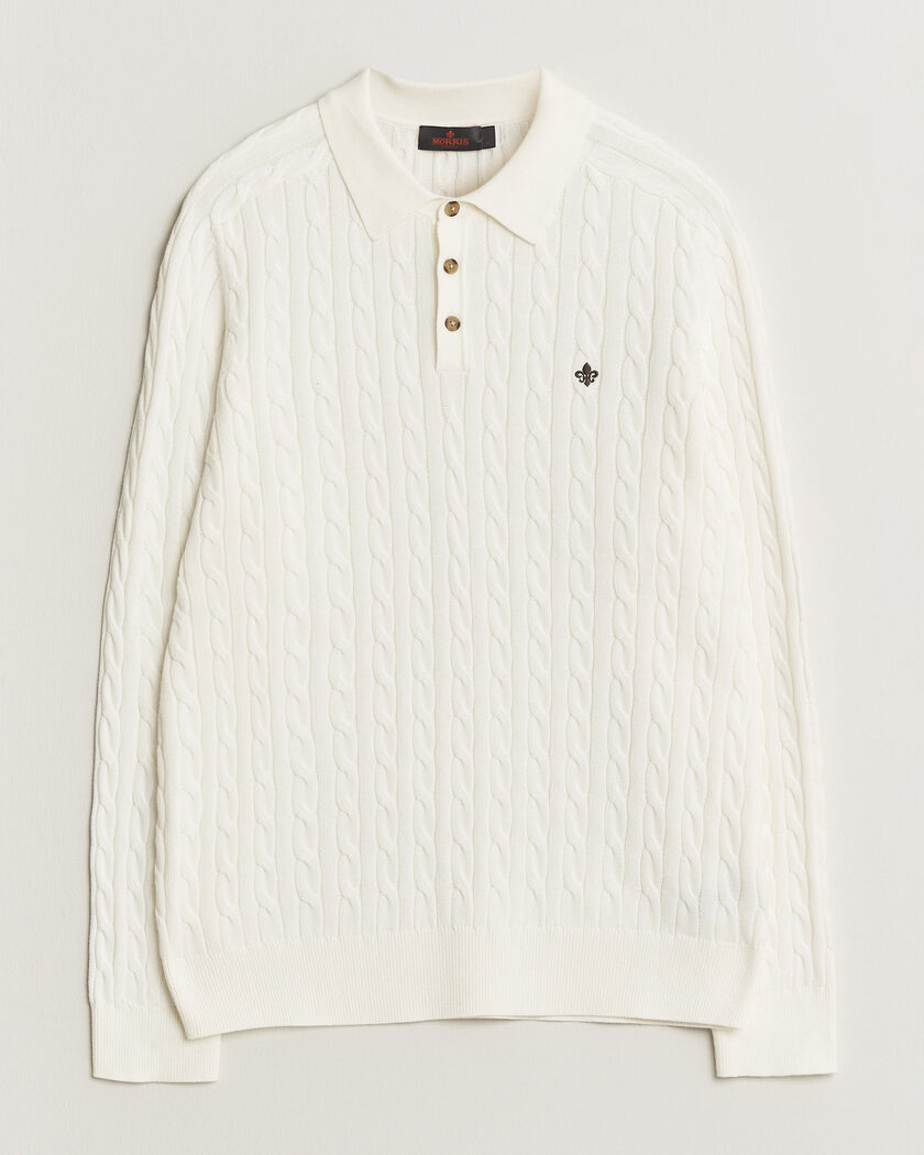 Morris Lancaster Cable Polo Off White – Weiß