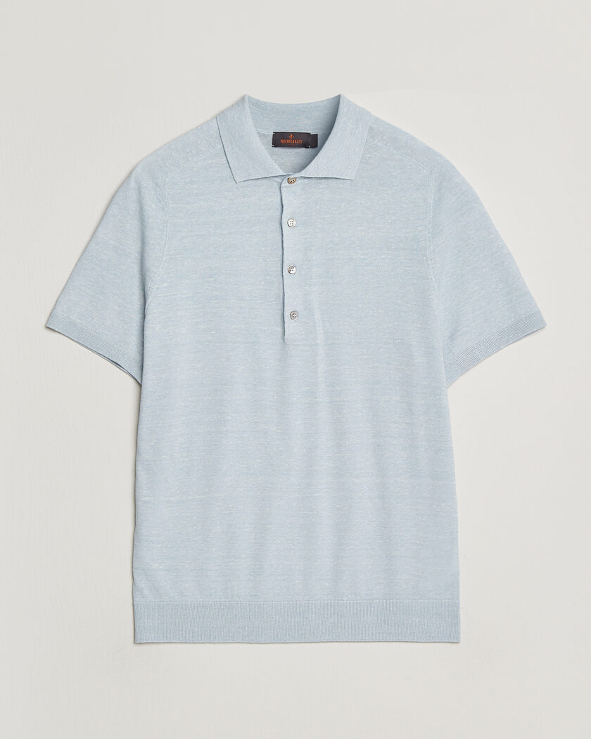 Morris Colin Short Sleeve Polo Shirt Light Blue – Blau