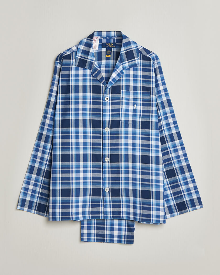 Polo Ralph Lauren Cotton Checked Pyjama Set Blue Multi – Blau