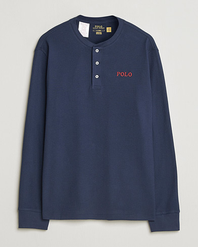 Polo Ralph Lauren Waffle Henley Loungewear Cruise Navy – Blau