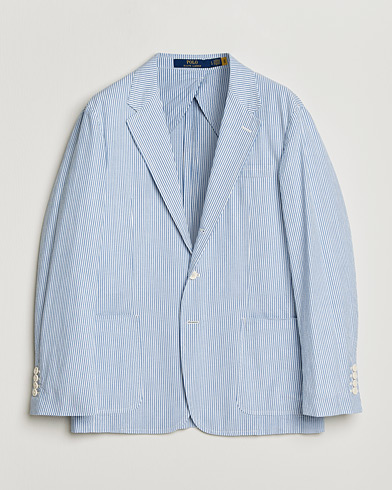 Polo Ralph Lauren Seersucker Sportcoat Bright Blue/White – Blau