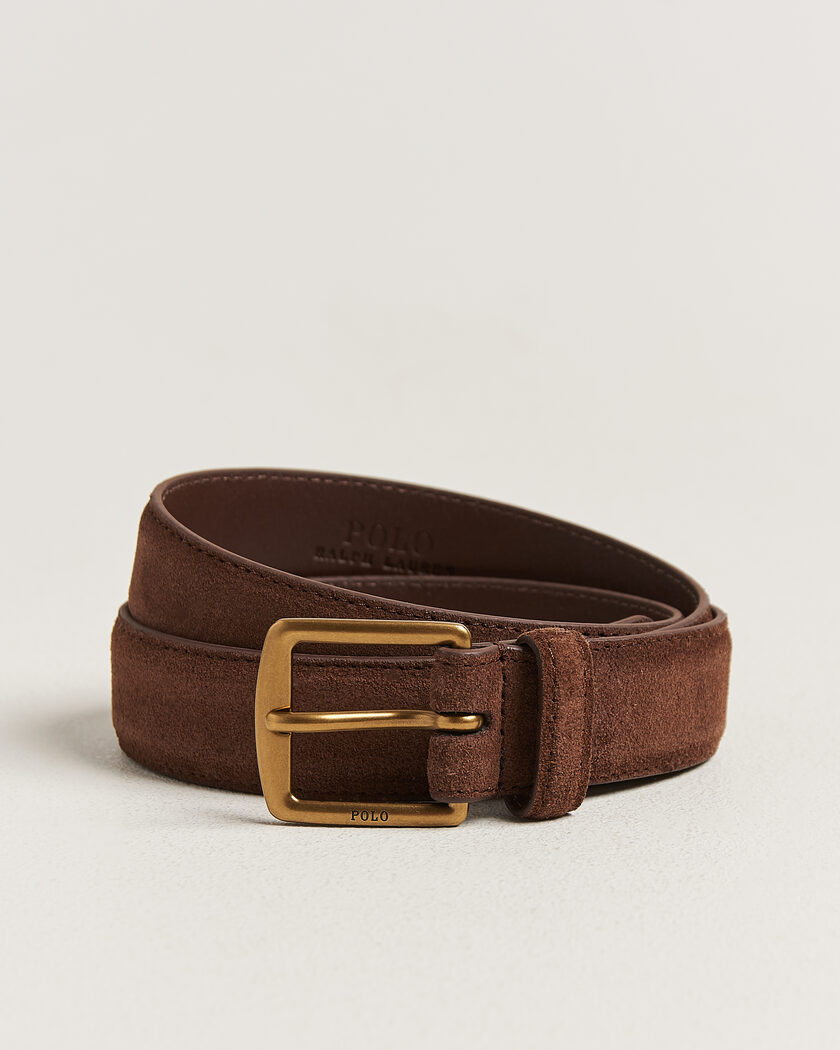 Polo Ralph Lauren Suede Belt Dark Brown – Braun