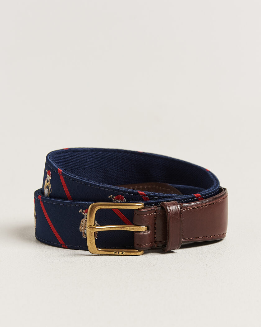 Polo Ralph Lauren Leather Bear Belt Navy Multi – Mehrfarbig