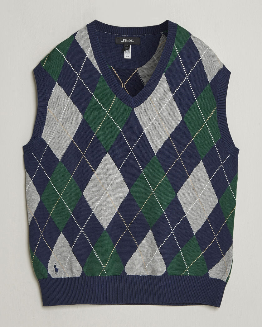 RLX Ralph Lauren Cotton Coolmax Vest Argyle Multi – Blau