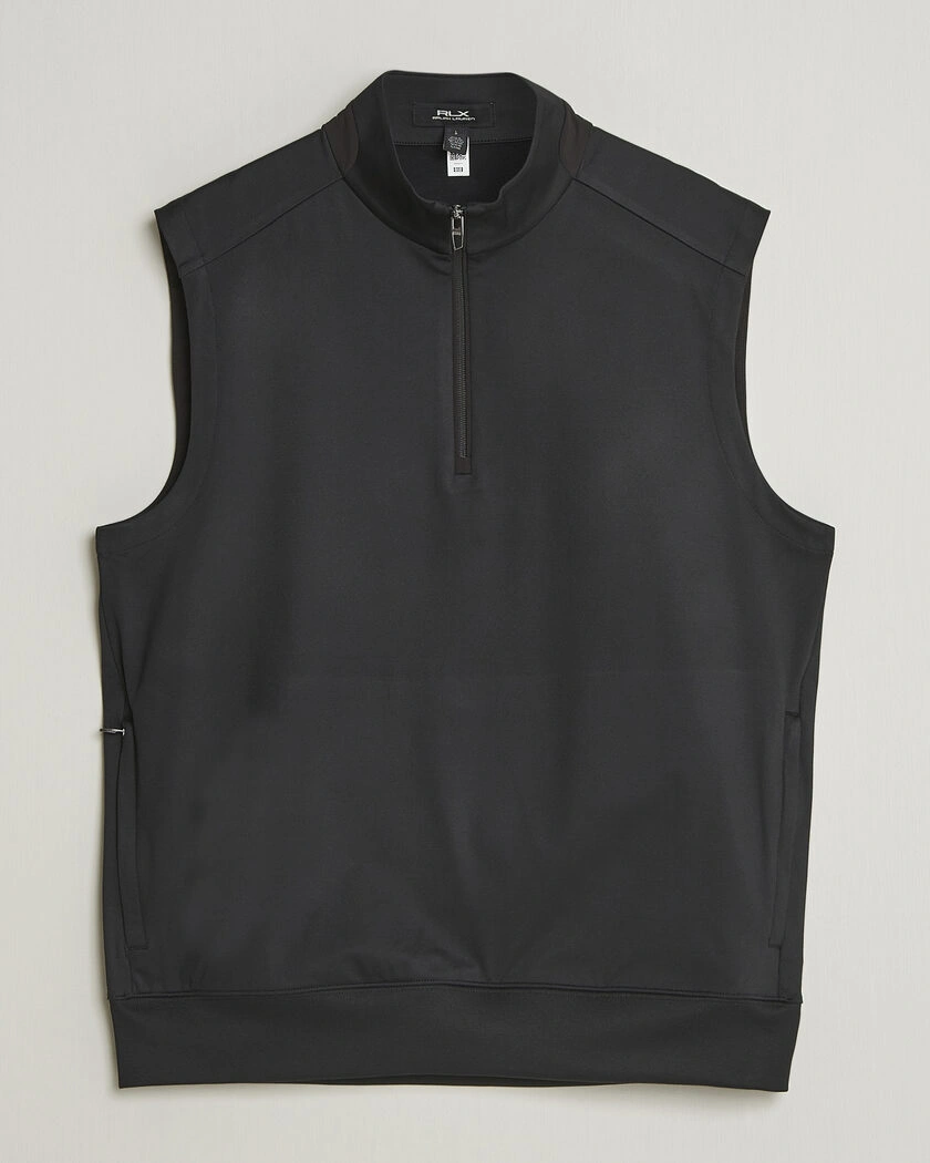 RLX Ralph Lauren Half-Zip Luxury Jersey Vest Polo Black – Schwarz